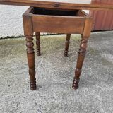 Half moon table in solid walnut louis philippe from the 19th century