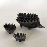 Famille de 6 Hérissons en métal par Walter Bosse, design 1950