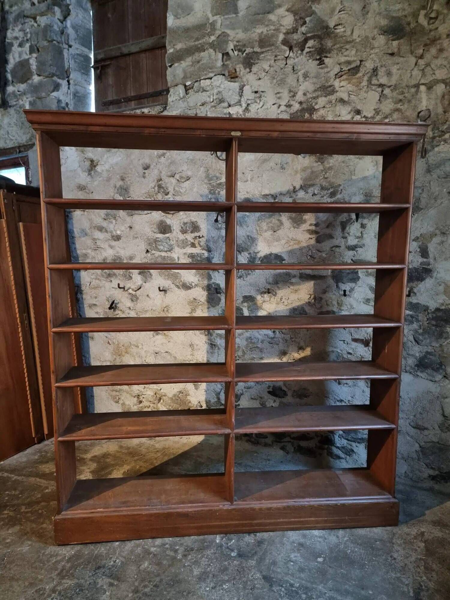Large open shop shelf from an old French store by Chalmette, 1930s.