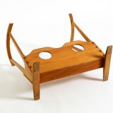 Beautiful mid-century modern side table with magazine rack, made of ash woo