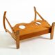 Beautiful mid-century modern side table with magazine rack, made of ash woo