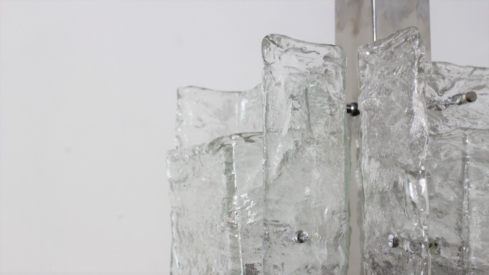 Murano glass pendant chandelier Mazzega 1970s