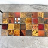 Duo de tables basses en céramique émaillée