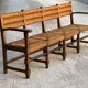 Solid oak bench and straw, French work from 1940.
