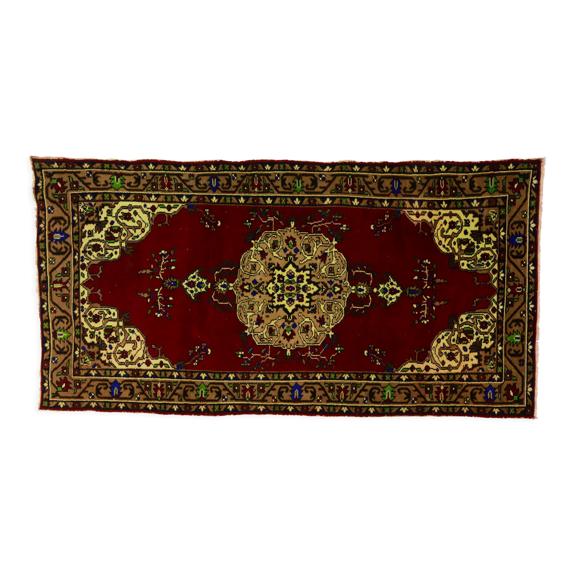 Anatolian handmade vintage rug 268 cm x 135 cm