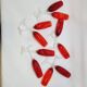 10 ruby red blown glass champagne flutes