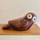 Large glazed ceramic owl sculpture signed