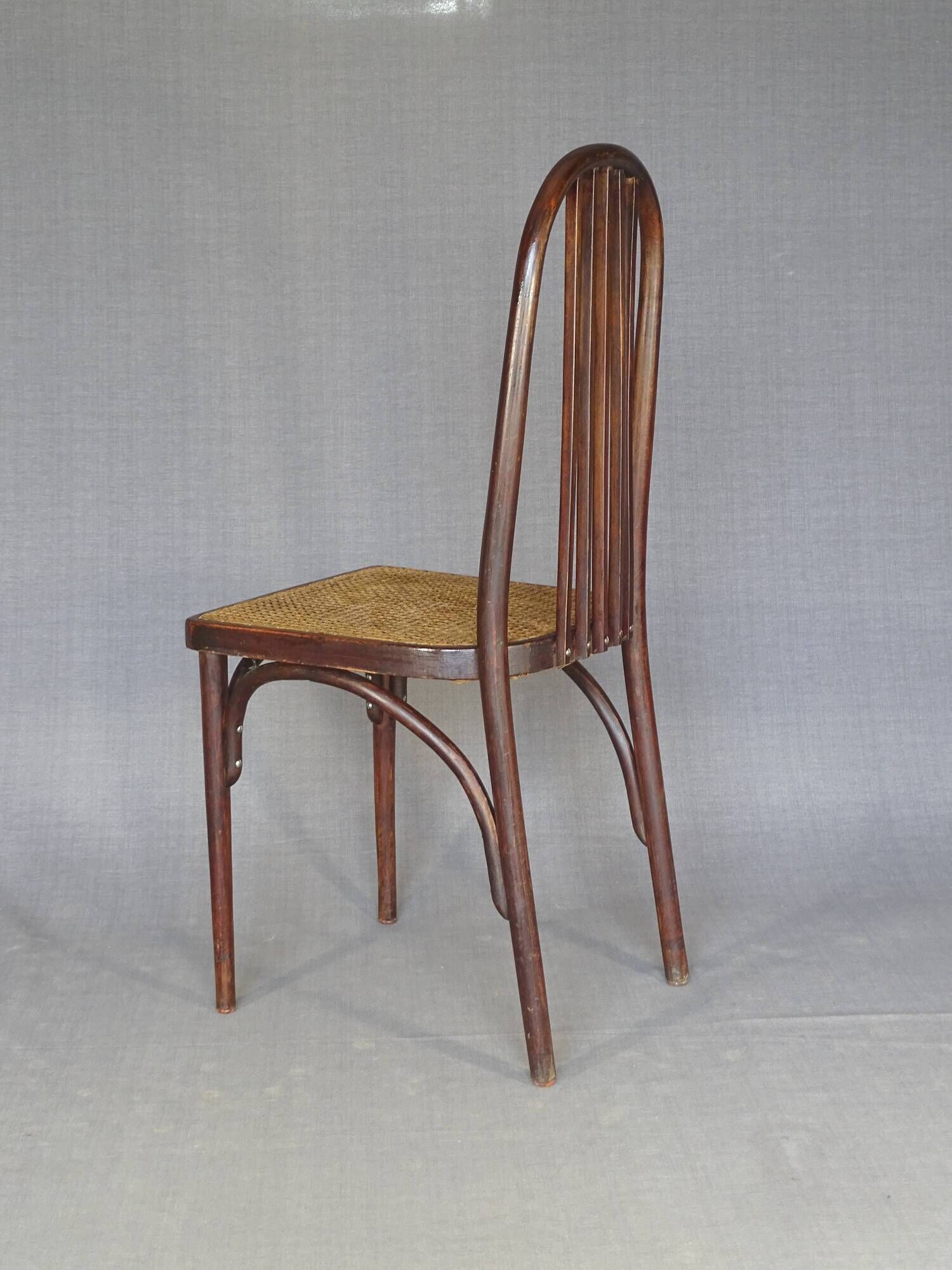 Bistro chair with curved wood by Wojciechow No. 644, not Thonet.