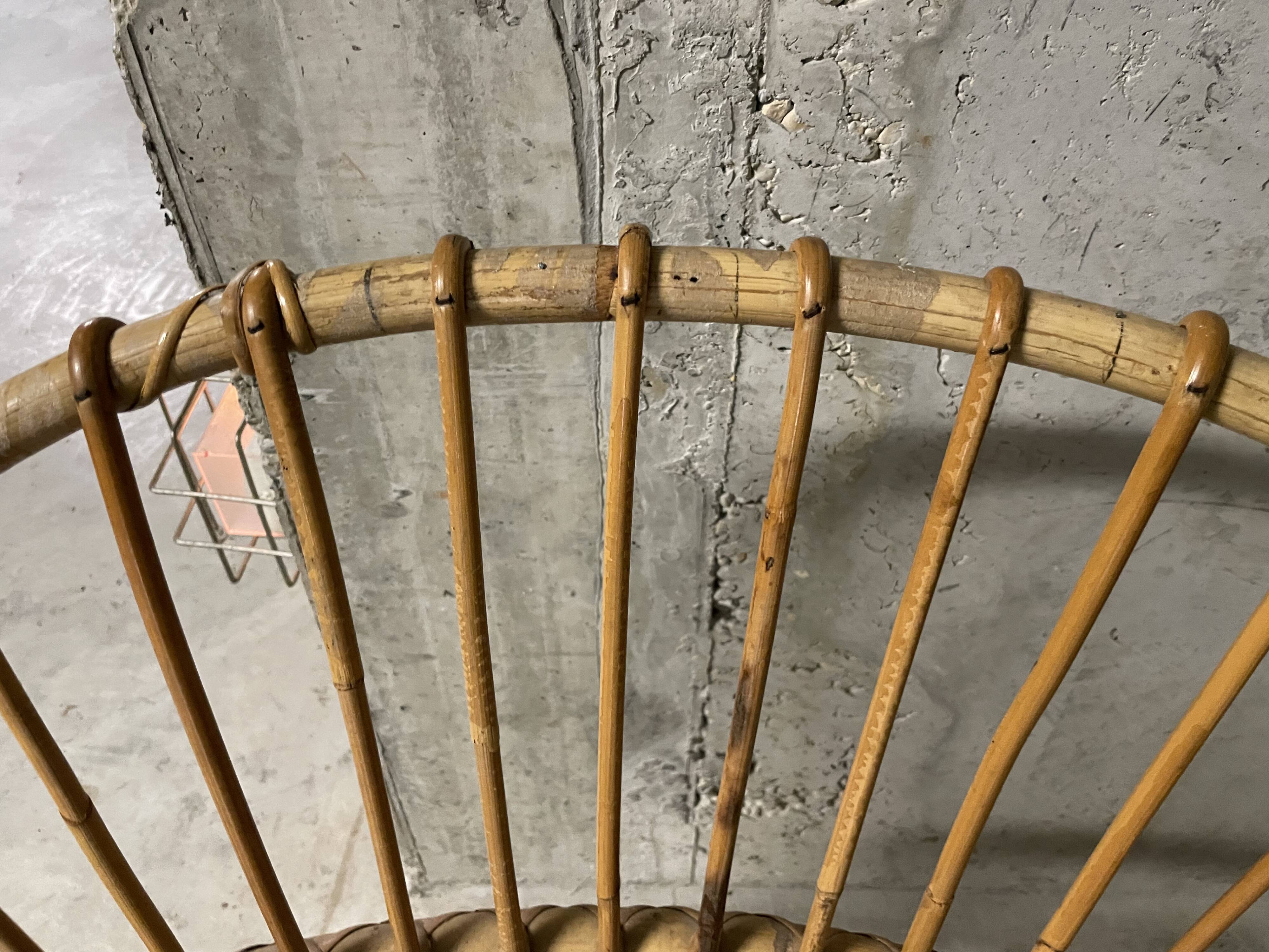 Pair of rattan armchairs