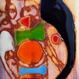 Polychrome presentation dishes of Marie Christine TREINEN (XXth) Vallauris