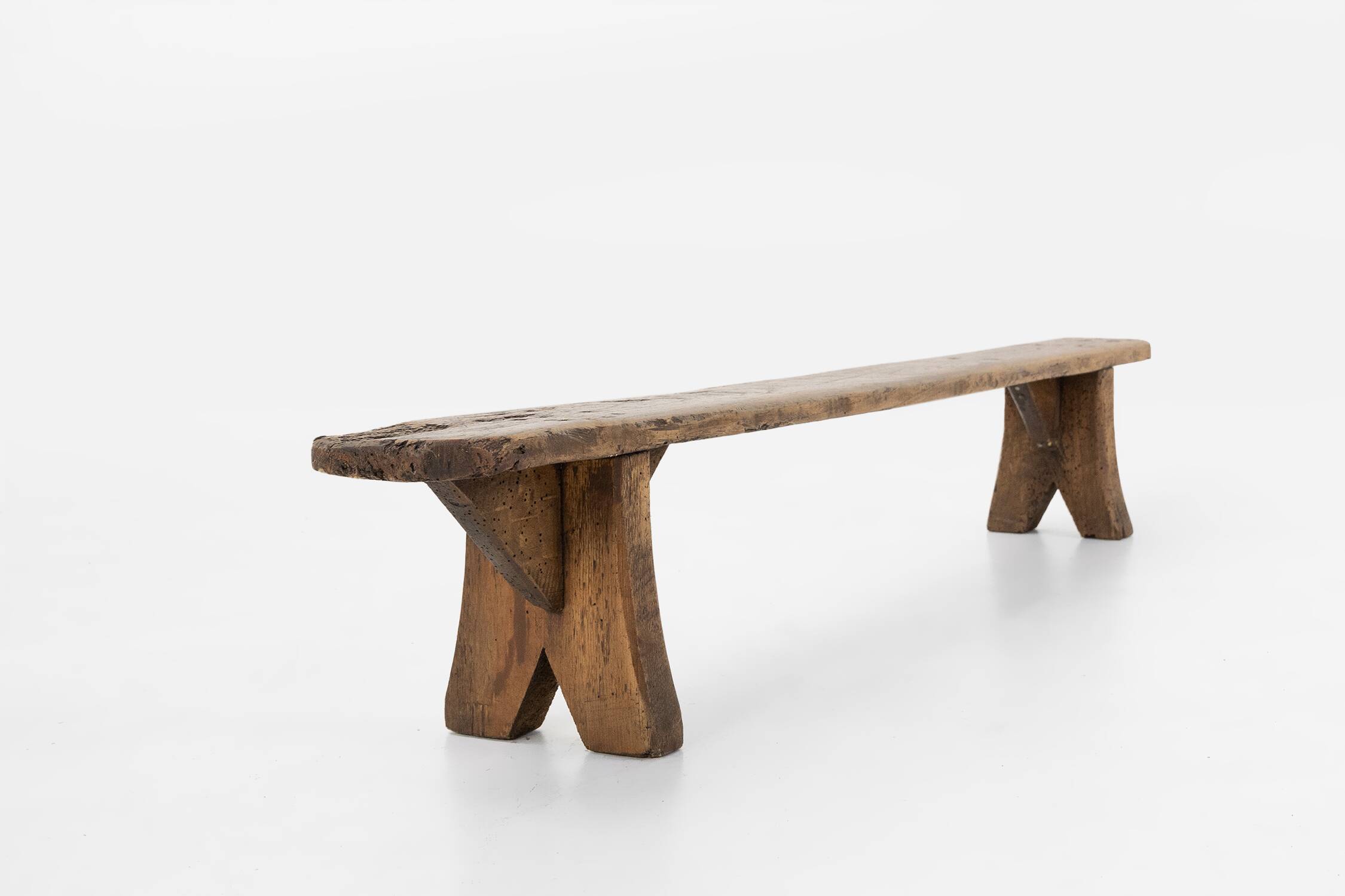 Decorative wooden low bench, France ca. 1850