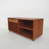 Scandinavian modern teak record player cabinet, Denmark 1960's