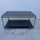 Chrome and smoked glass coffee table from the 1970s.