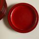 Set of 10 plates 1970 in red stoneware design Hertha Bengtson Thomas Rosenthal Scandinavian