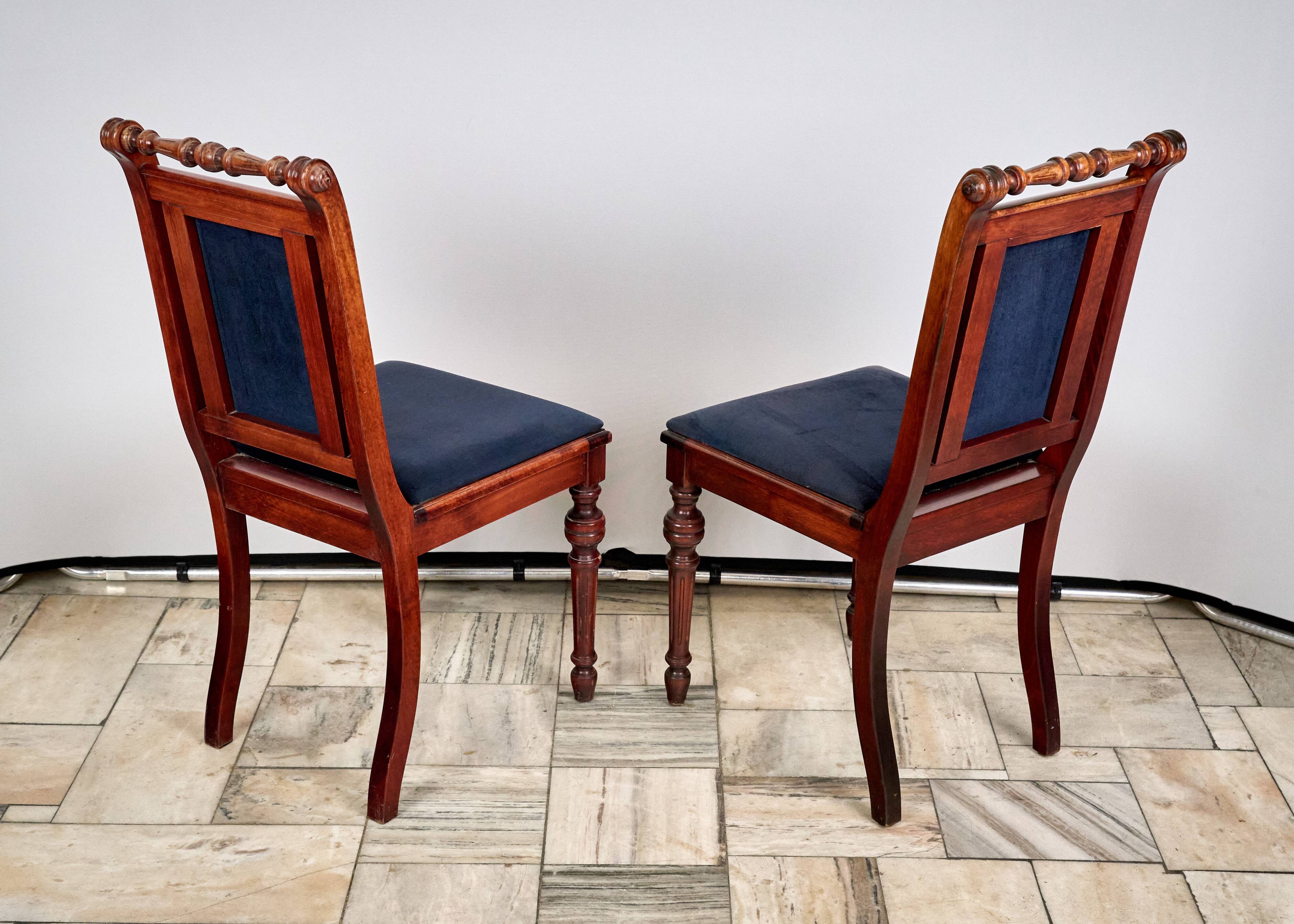 Set of 2 eclectic style chairs fameg radomsko, 1970s/80s
