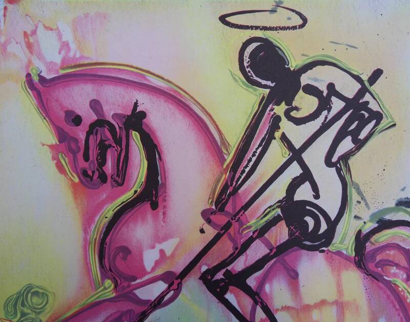 Salvador Dali: Horses, Saint George, signed lithograph