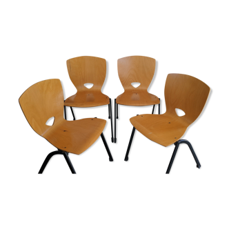 4 chaises années 60