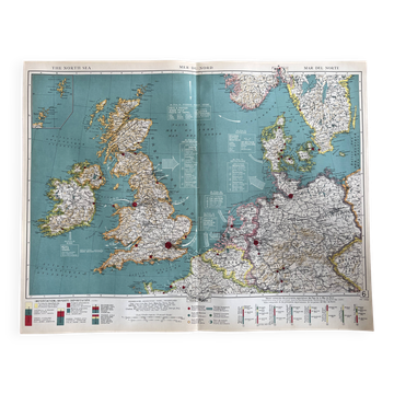 Old map of the North Sea — Trade routes | Great Britain, Al