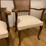 Beige and canning armchairs