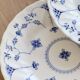 4 vintage dessert plates Churchill blue and white porcelain