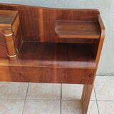 Cozy Art Deco headboard in burr walnut