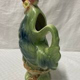 Pitcher model ceramic rooster St Clement small model polychrome slurry