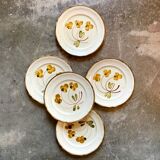 5 dessert plates in hand-painted Italian earthenware
