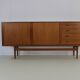 Teak enfilade with 2 tambour doors