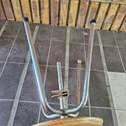 Industrial tripod stool with screw Jide Limoges 1950
