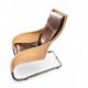 2 x Chaise longue lourde en rotin / cuir marron années 1990 Très bon état