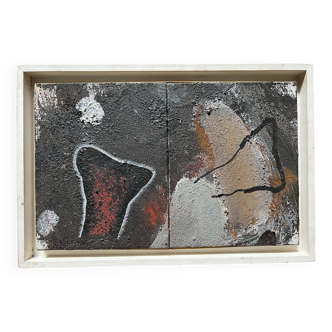 Framed canvas painting