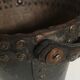 Brutalist studded leather wastepaper basket bucket 1920
