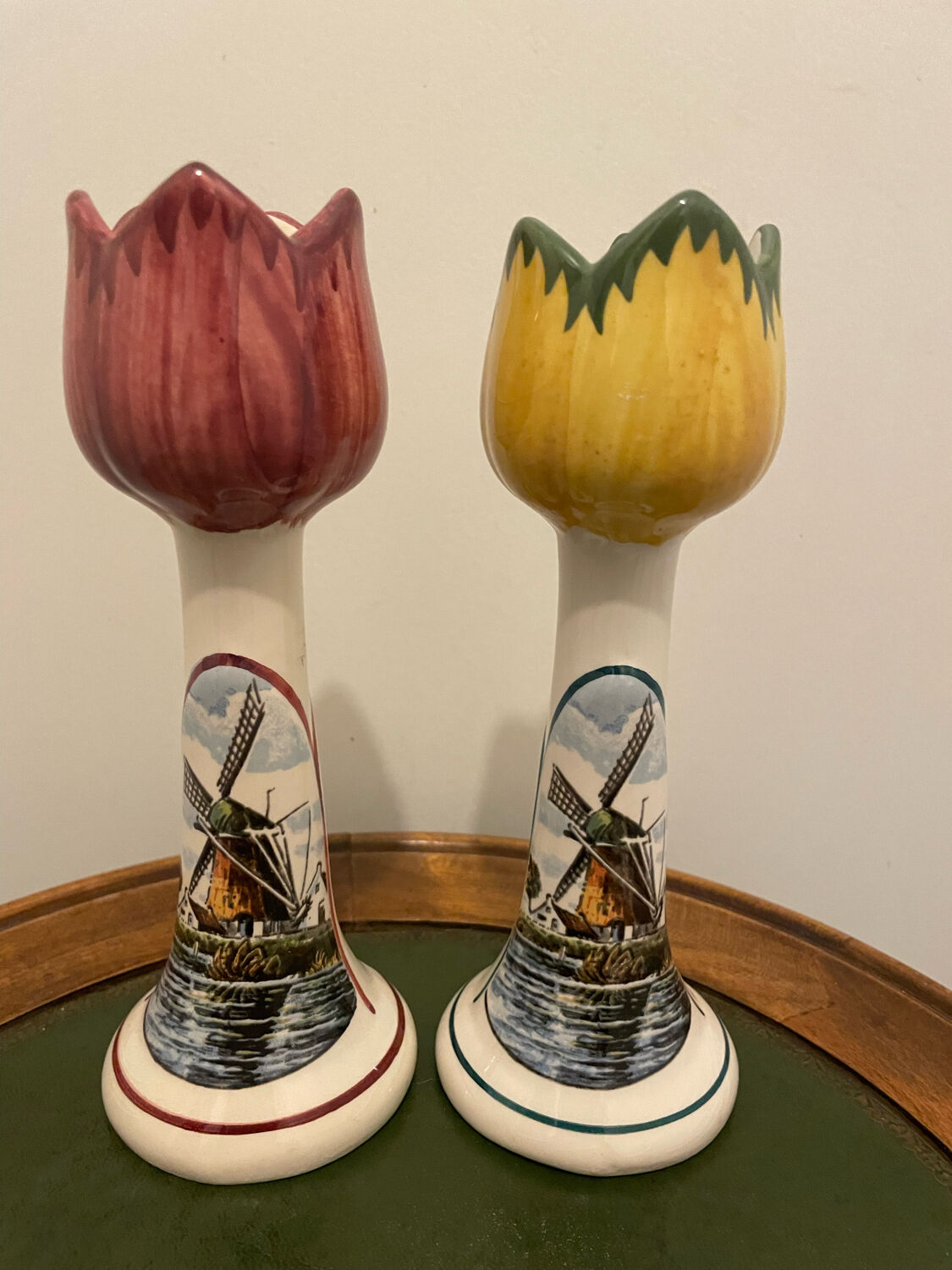 Vintage tulip candlesticks