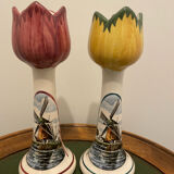 Vintage tulip candlesticks