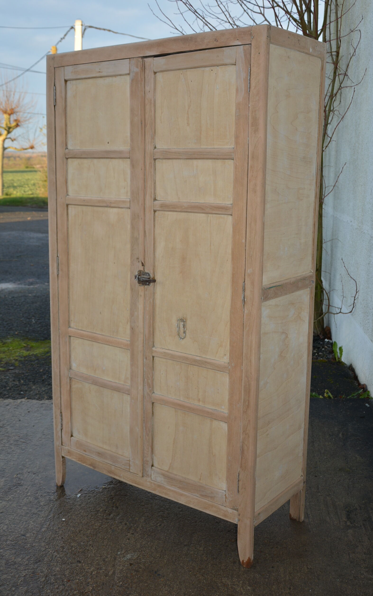 Parisian cabinet in raw wood