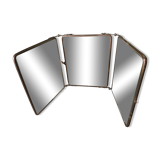 Old tryptic mirror bevelled glasses  24x63cm