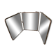 Old tryptic mirror bevelled glasses  24x63cm
