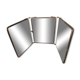 Old tryptic mirror bevelled glasses  24x63cm