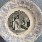 Two talking plates, theme "wedding" by Gien