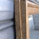 Mirror in wood and stucco in burl wood style, 1960
