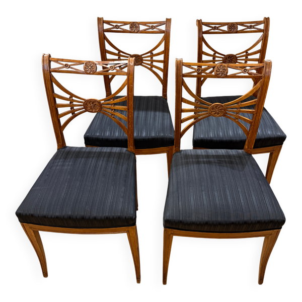 Ensemble de 4 chaises de salle à manger néoclassiques par Friedrich Gottlob Hoffmann, Allemagne