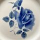 6 flat plates old Digoin & Sarreguemines decoration "blue rose"