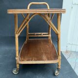 Rattan bar rolling table