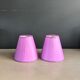 Pair of lilac satin lampshades