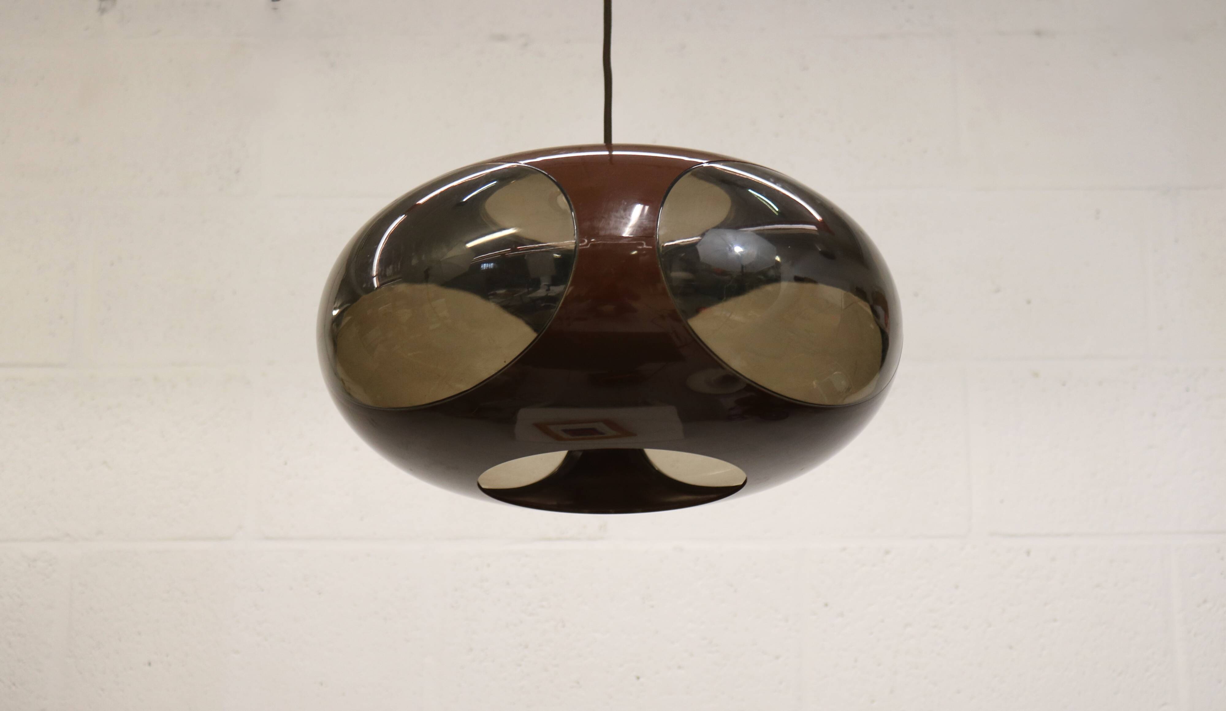 Space age bug eye ufo lamp *** Massive Belgium *** chocolat brown colour **