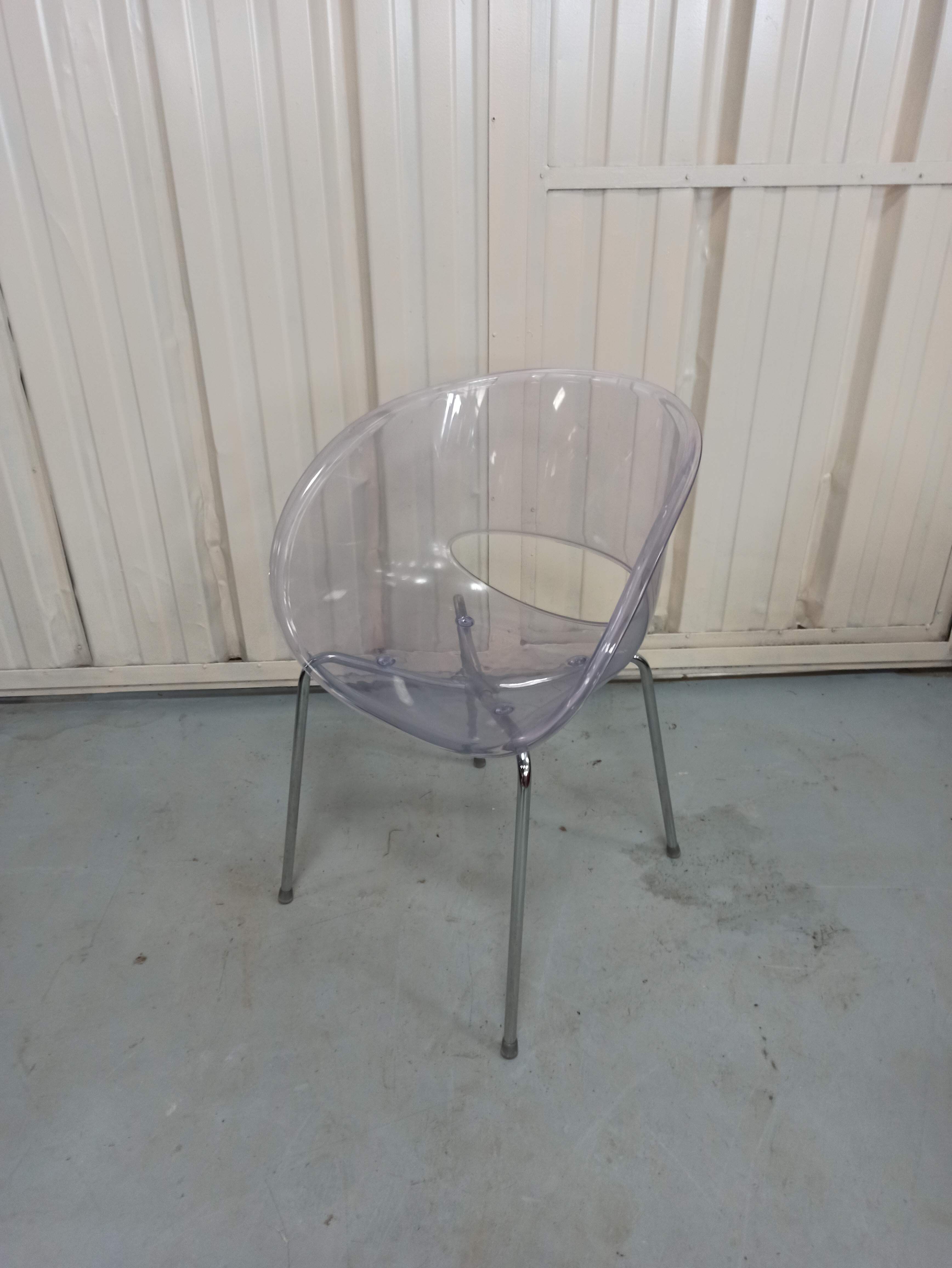 Transparent armchair Robbi Cantarutti, Sintesi, "Orbit Large", Made in Italy.