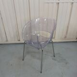 Transparent armchair Robbi Cantarutti, Sintesi, "Orbit Large", Made in Italy.