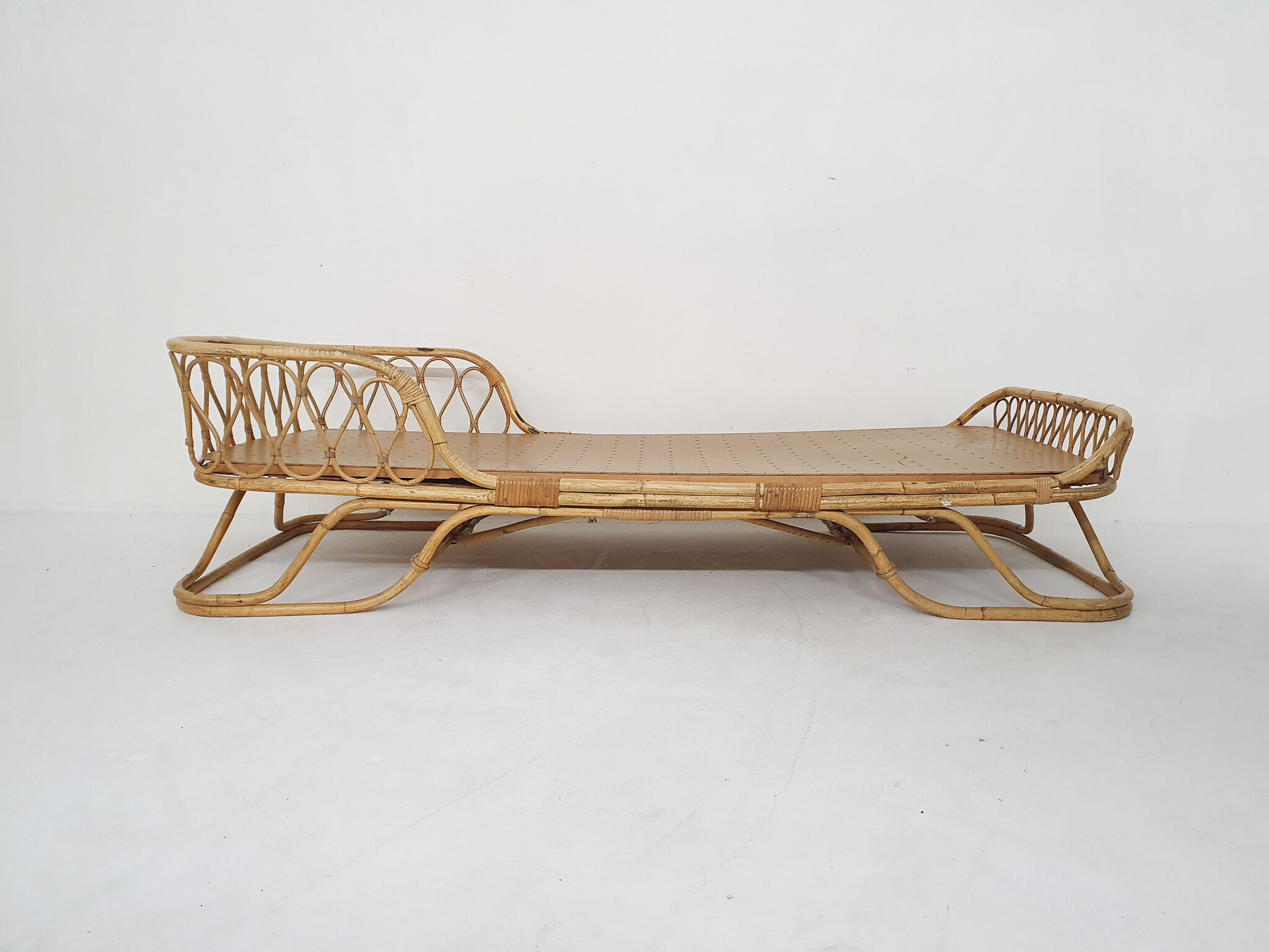 Vintage rattan daybed, The Netherlands 1960's