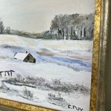 Oil on canvas "Snowy Landscape"