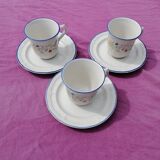 Lots of 3 cups & ceramic saucers